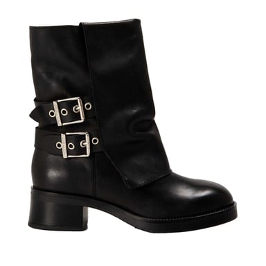 Steve Madden Womens/Ladies Bonfire Trench Metallic Block Heel Ankle Boots (Black)