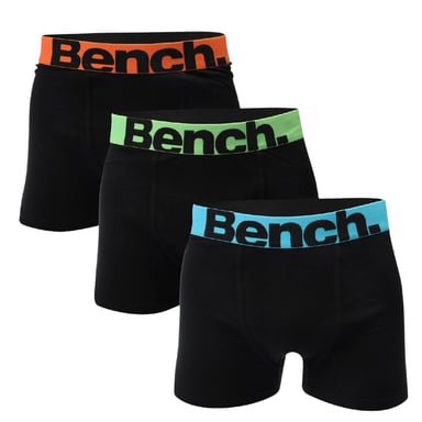 Bench Mens Action Logo Boxer Shorts (Pack of 3) (Black)
