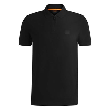 Boss Mens Logo Quarter Zip Polo Shirt (Black)
