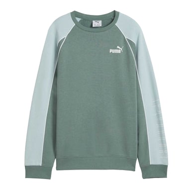 Puma Childrens/Kids Sportstyle Relaxed Fit Raglan Long-Sleeved Sweatshirt (Green/Moon)