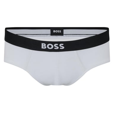 Boss Mens Logo Cotton Briefs (Pack of 3) (White)