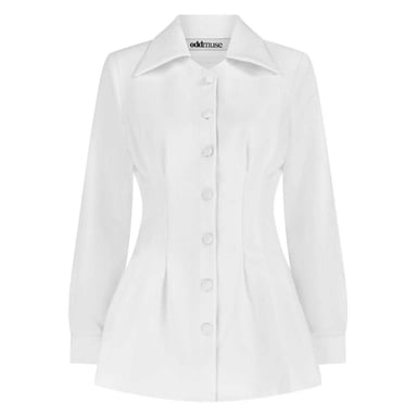 Odd Muse Womens/Ladies Tailored Long-Sleeved Blouse (White)