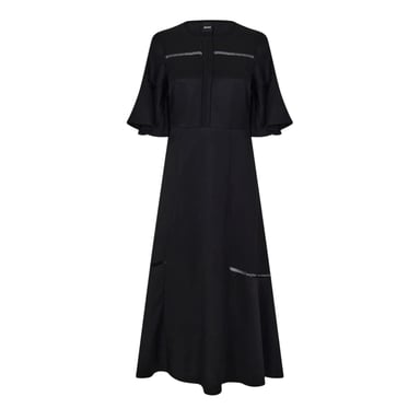 Boss Womens/Ladies Dileina Maxi Crew Neck Skater Dress (Black)