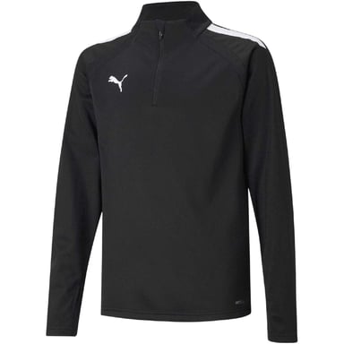Puma Childrens/Kids TeamLIGA Quarter Zip Fleece Top (Black)