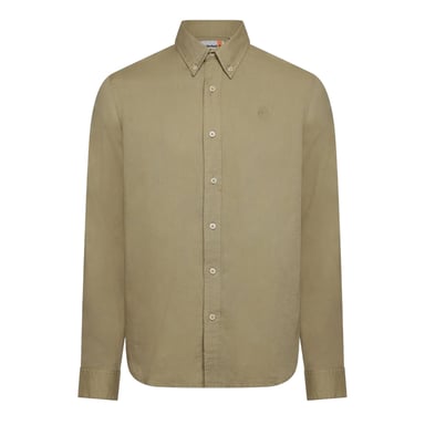 Timberland Mens Lovell Lake Cotton Long-Sleeved Shirt (Cream)