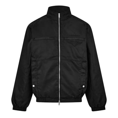 Represent Mens Ribbed Collar Bomber Jacket (Black)