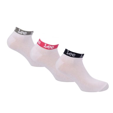 Lee Womens/Ladies Cotton Liner Socks (Pack of 3) (White)