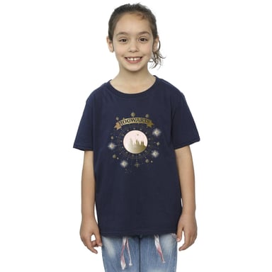 Harry Potter Girls Hogwarts Yule Ball Cotton T-Shirt (Navy Blue)