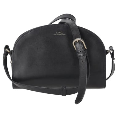 A.P.C Demi Lune Schoudertas in Donkerblauw Leer