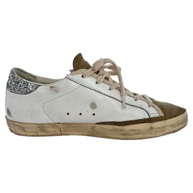 Golden Goose Super-Star Sneakers in White Leather and Suede