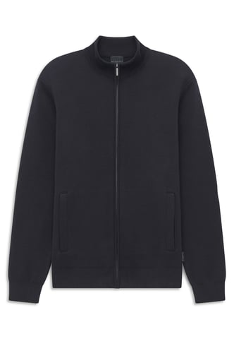 Bugatti Herren Strickjacke Stehkragen Reißverschluss