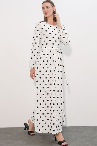 Floral Maxi Knit Dress With Bow Detail