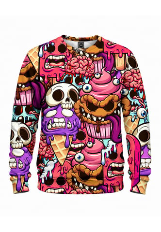 Unisex-Sweatshirt „Zombie Ice Cream“ Mr. Gugu & Miss GO mit Allover-Print