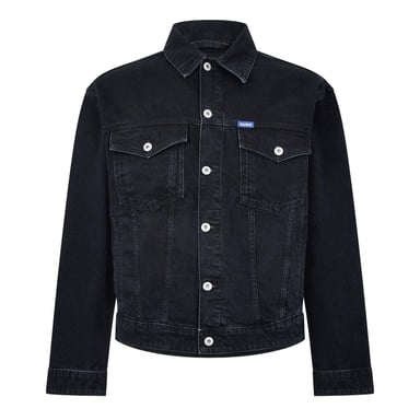 Hugo Mens Dex Denim Chest Pocket Slim Trucker Jacket (Dark Blue)