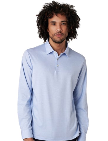 Poloshirt Desoto lichtblauw katoen