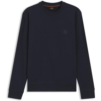 Boss Mens Westart Premium Cotton Crew Neck Sweatshirt (Dark Blue)