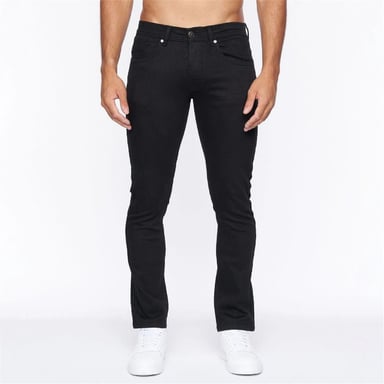 Crosshatch Mens Buraca Slim Jeans (Solid Black)