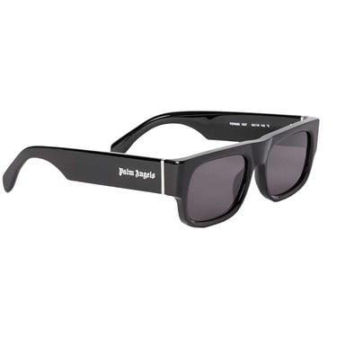 Palm Angels Mens Midway Rectangle Sunglasses (Black/Dark Grey)