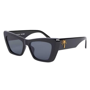 Palm Angels Mens Fairfield Rectangle Sunglasses (Black/Dark Grey)