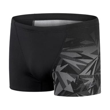 Speedo Mens Geometric Swimming Trunks (Black/Grey)