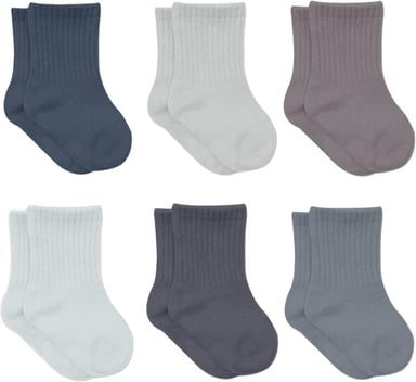 Bistyle Baby Grip Ankle Socks 6 Pairs | Newborn Infant Toddlers Organic Cotton Socks | Kids Boys Girls Ankle Socks