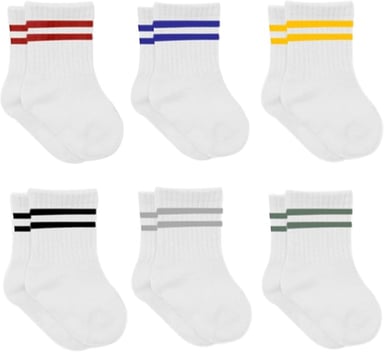 Bistyle Baby Grip Ankle Socks 6 Pairs | Newborn Infant Toddlers Organic Cotton Socks | Kids Boys Girls Ankle Socks