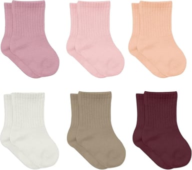 Bistyle Baby Grip Ankle Socks 6 Pairs | Newborn Infant Toddlers Organic Cotton Socks | Kids Boys Girls Ankle Socks