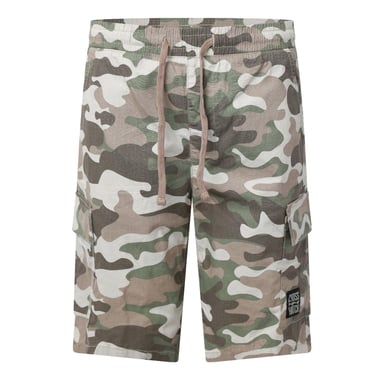 Crosshatch Mens Camouflage Cargo Shorts (Pebble)