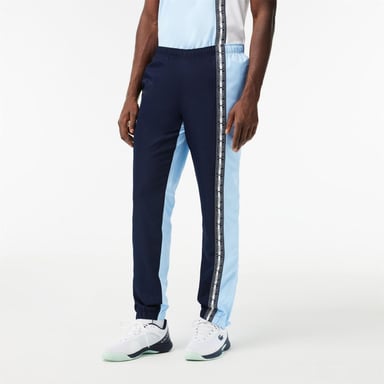 Lacoste Mens Colour Block Slim Tracksuit Bottoms (Navy Blue)