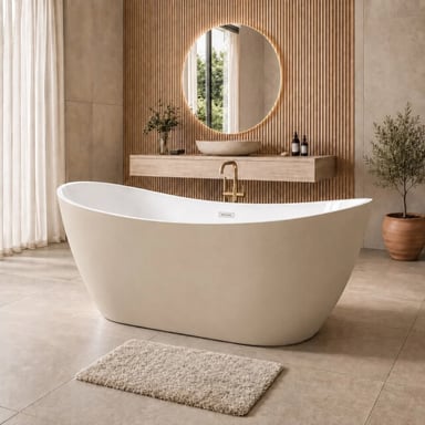 Badplaats Ligbad alegre 170 x 78 x 68 cm – vrijstaand bad – beige