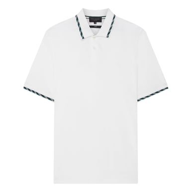 Ted Baker Ss House Check Jacquard Witte Poloshirt