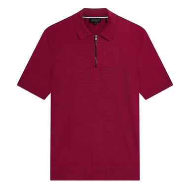 Ted Baker Mmk Daldin Ss Rayon Poloshirt Met Rits
