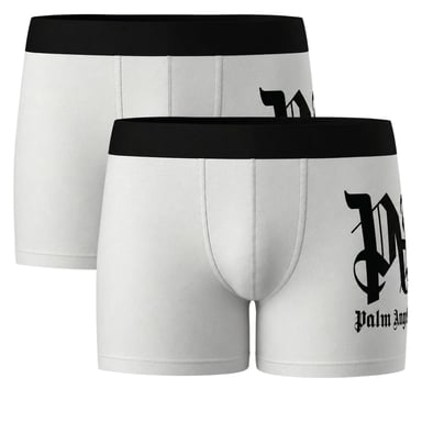 Palm Angels Boxershorts (twee Stuks) Met Zijlogo, Wit