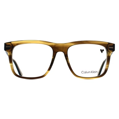 Calvin Klein CK22538 317 gestreept olijfkleurig brilmontuur