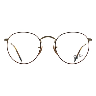 Ray-Ban RX3447V Rond Metaal 2945 gepolijst havana op goud brilmontuur