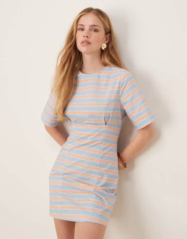 ASOS DESIGN fitted t shirt mini dress in blue