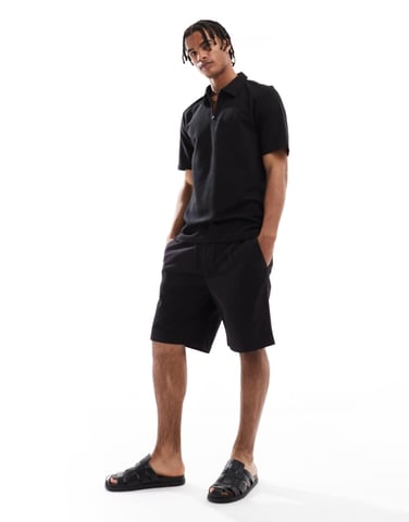 Jack & Jones loose fit chino short in black