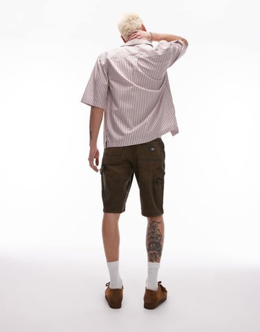 Dickies garyville regular fit carpenter denim shorts in indigo with brown tint