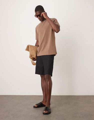 ARKET pure linen shorts in black