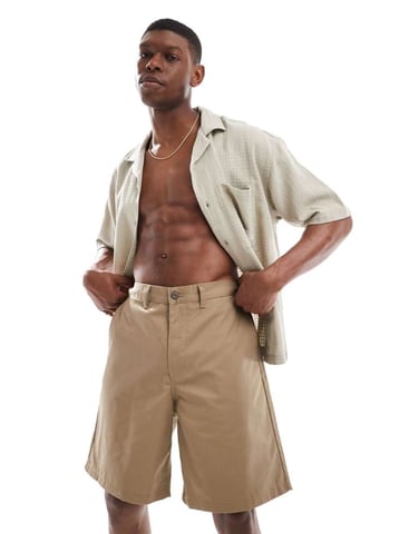 Jack & Jones baggy heavy twill chino short in beige