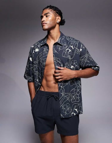 ASOS DESIGN co-ord shorts in short length in black
