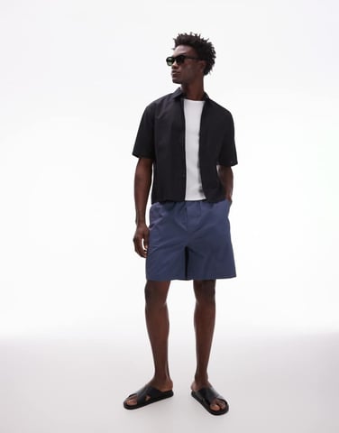 ARKET cotton pull-on shorts in blue