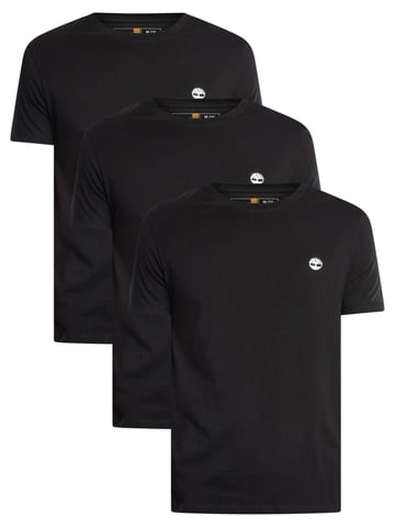 Timberland 3 Pack Dunstan River Slim T-Shirts, Black