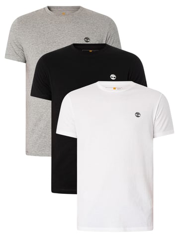 Timberland 3 Pack Dustan Slim T-Shirts, Multicoloured