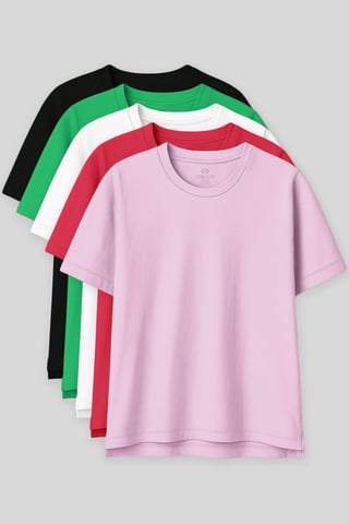 Oversized Cotton-Modal Crew Neck T-Shirt