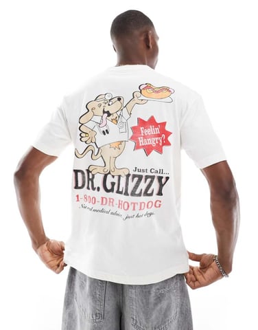 Hollister back graphic-shirt in cream