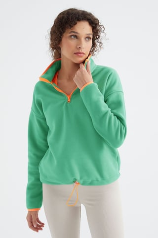 Oversized Plush Half-zip Sweatshirt