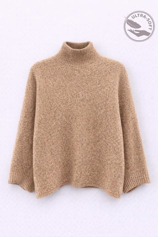 Oversized Ribbed Turtleneck Sweater