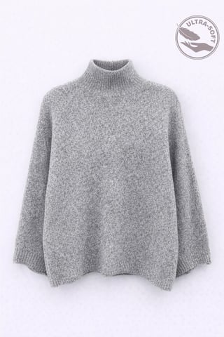 Oversized Ribbed Turtleneck Sweater