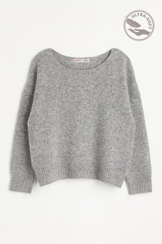 Oversized Boat Neck Knit Sweater